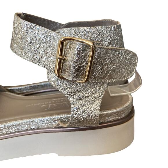 AGL Attilio Giusti Leombruni Strap Silver Metallic Platform Sandals 41 US 11 - Picture 8 of 15